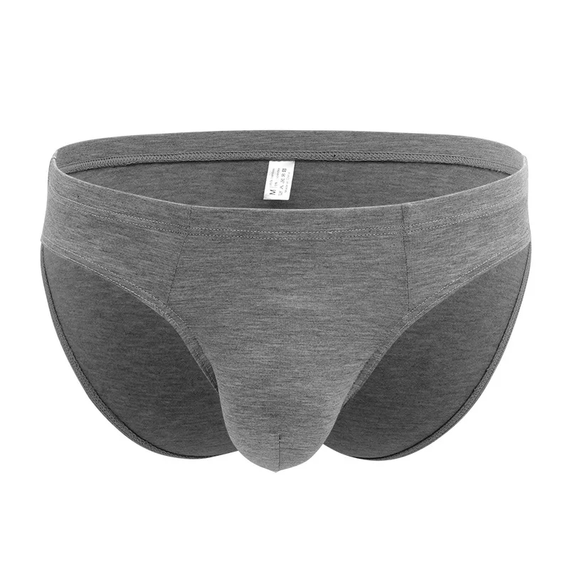 

Sexy Underwear Men Briefs Shorts Solid Bamboo Fiber Panties Man Low Waist U Convex Pouch Underpants Cueca masculinas S-XL