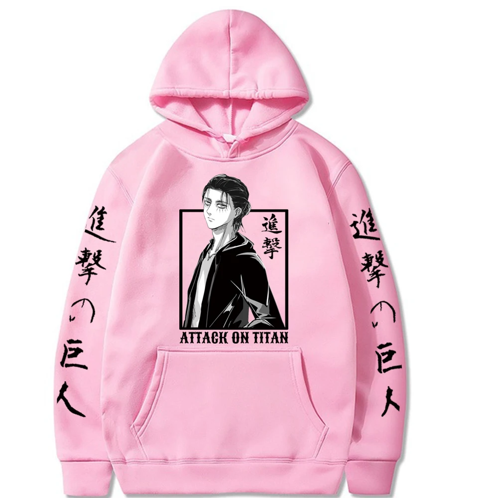 

2021 Anime Attack on Titan Eren Yeager Hoodie Long Sleeve Loose Hip Hop Fashion Uniex Cloths