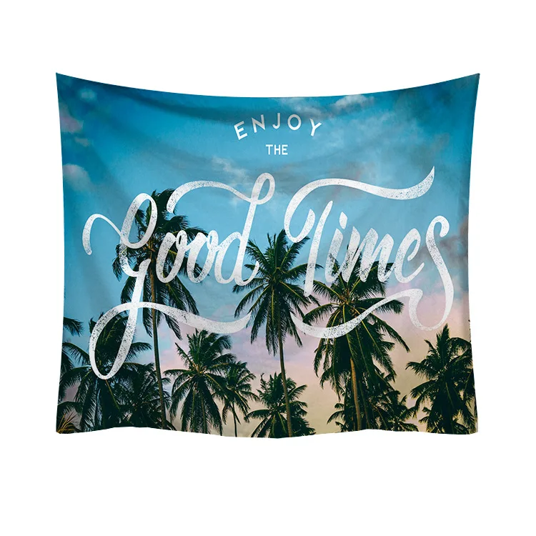 3D зеленый гобелен с изображение листьев тропических растений настенный дом