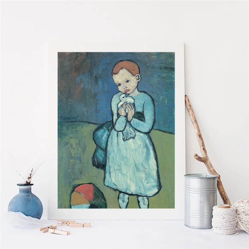 Picasso ребенка с голубем холст для живописи принт Гостиная домашний декор
