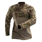 Тактическая Боевая рубашка, мужская хлопковая военная форма, камуфляжная футболка, Мультикам, армейская одежда США, камуфляжная рубашка с длинным рукавом