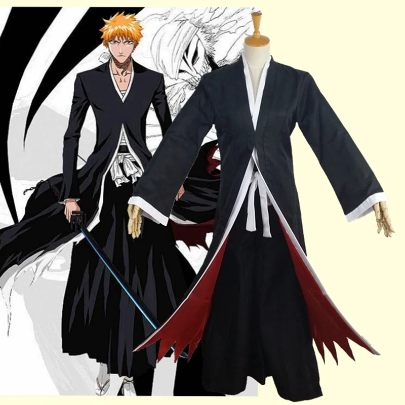 Аниме Bleach Kurosaki Ichigo Fullbring New Bankai Look Косплей Костюм Хэллоуин карнавал призрак костюм