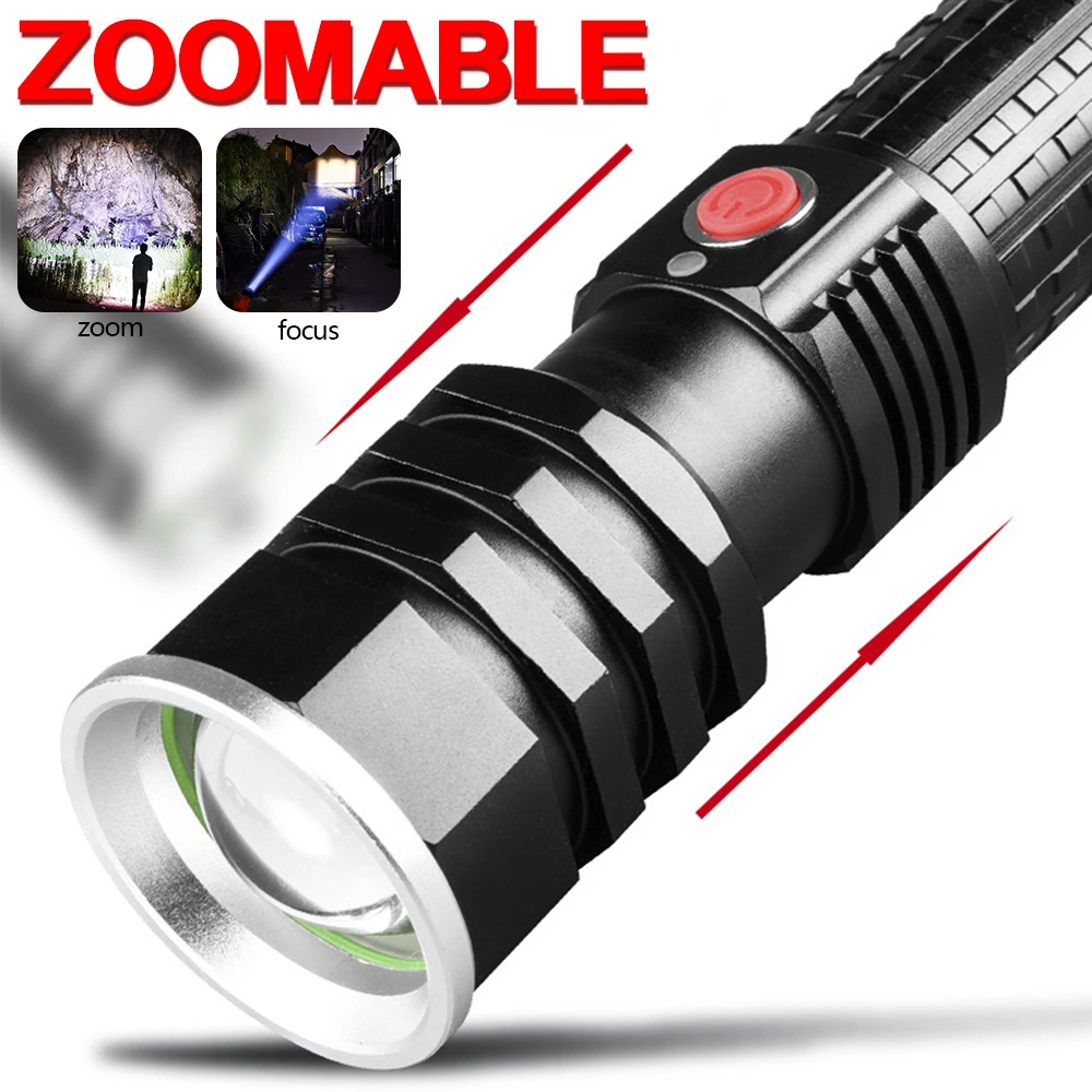 Яркий светодиодный светильник-вспышка Перезаряжаемый USB флэш-светильник фонарь