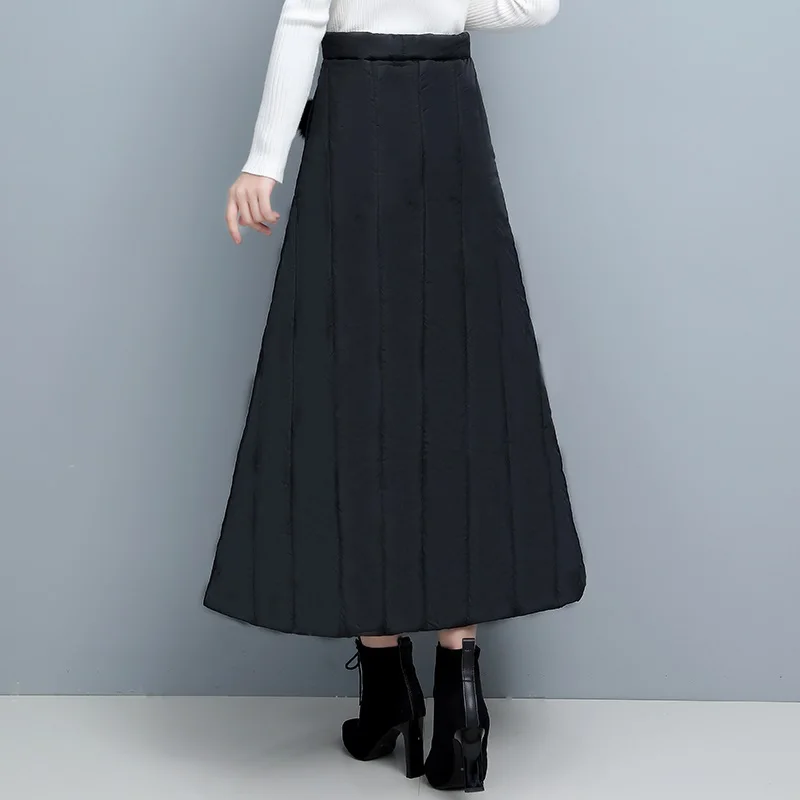 Черный пуховик из хлопка размера плюс винтажная одежда с высокой талией 2020 на