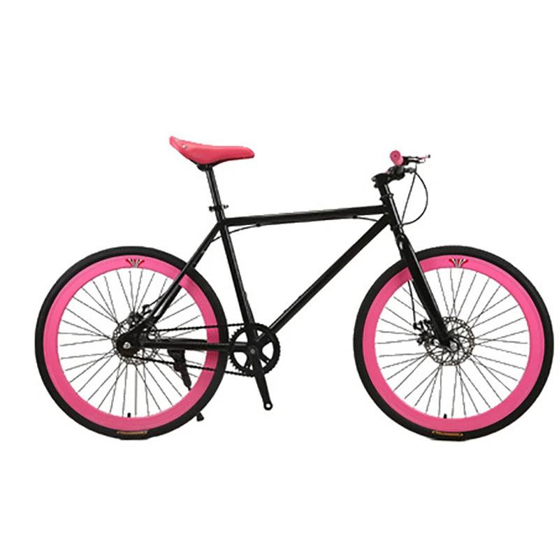 Günstig FOREKNOW DS Erwachsene Student Doppel Disc Brems Festen Getriebe Bike MTB 24 Zoll Speichen Rad Männer Extreme Sport Racing Fahrt Straße Fahrrad
