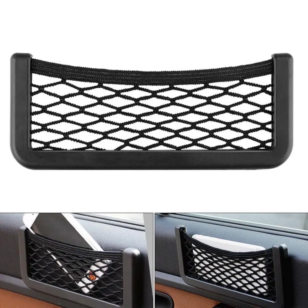 

Universal Black Car Net Bag Phone Holder Storage Mesh Net Pocket Organizer Car Storage Bag Pocket For Wallet, Keys, Pens