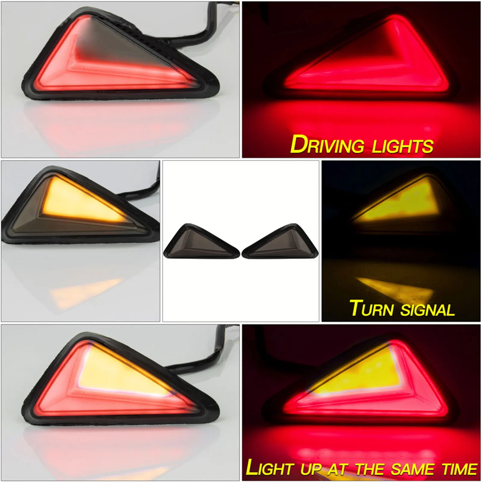 

2PCS Motorcycle Turn Signal L-shaped Light-guided LED Lamp Triangular Light Side Turn Signal Light Motorcycle LED Lamp Accessory