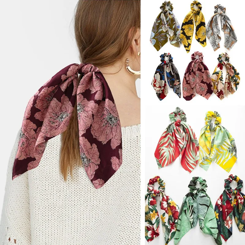 Женская резинка для волос MINHIN с большим цветочным принтом аксессуар волос| |