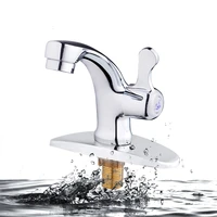 bathroom basin faucet cold water tap with single spout handle copper valve core copper edge open basin faucet