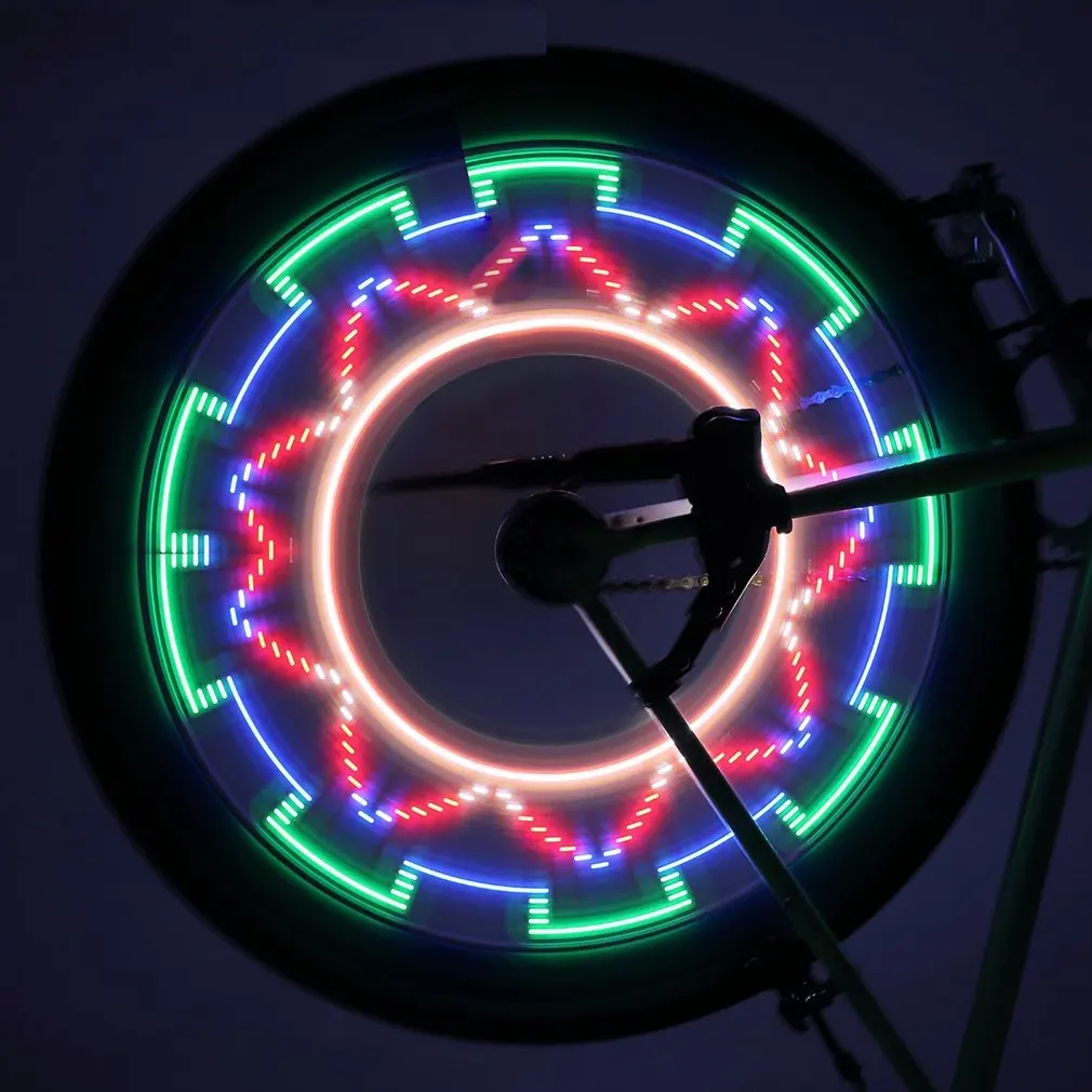 

Hot 2 Side LED 32 Mode Bike Spoke Warn Defense Flashlight Waterproof Wheel tyre light Signal Lamp Reflective Rim Rainbow Tire