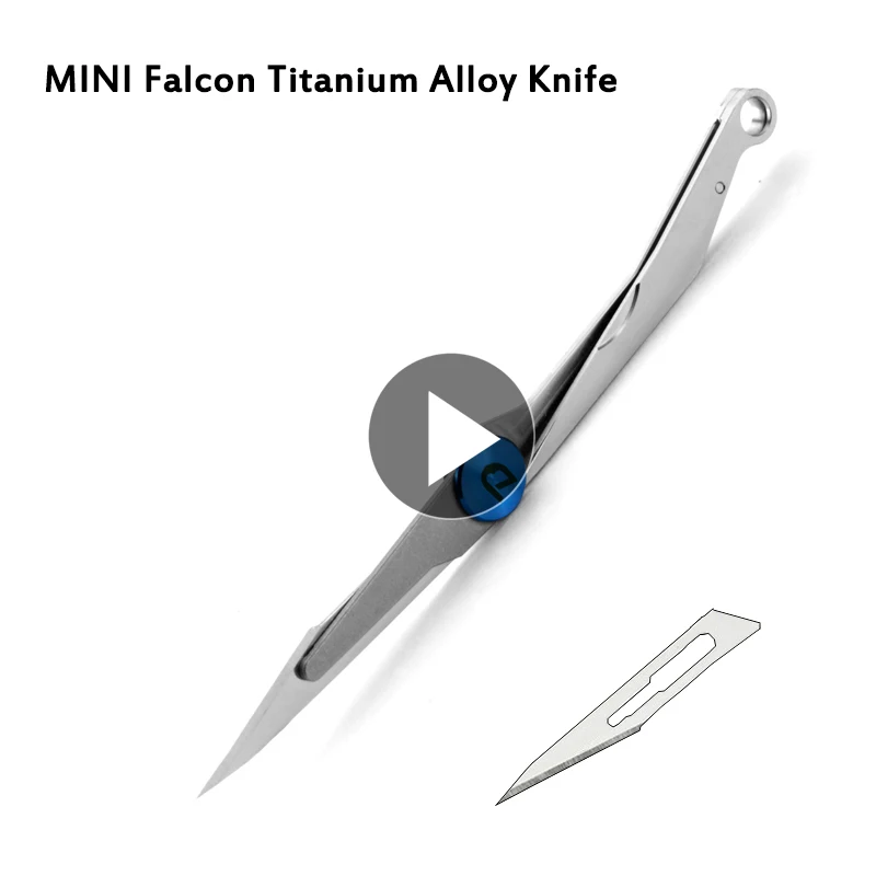 

1x EDC Falcon Knife Titanium Alloy Self Defense Folding Utility Knife Surgical Blade Outdoor Portable Survival Rescue Mini Knife