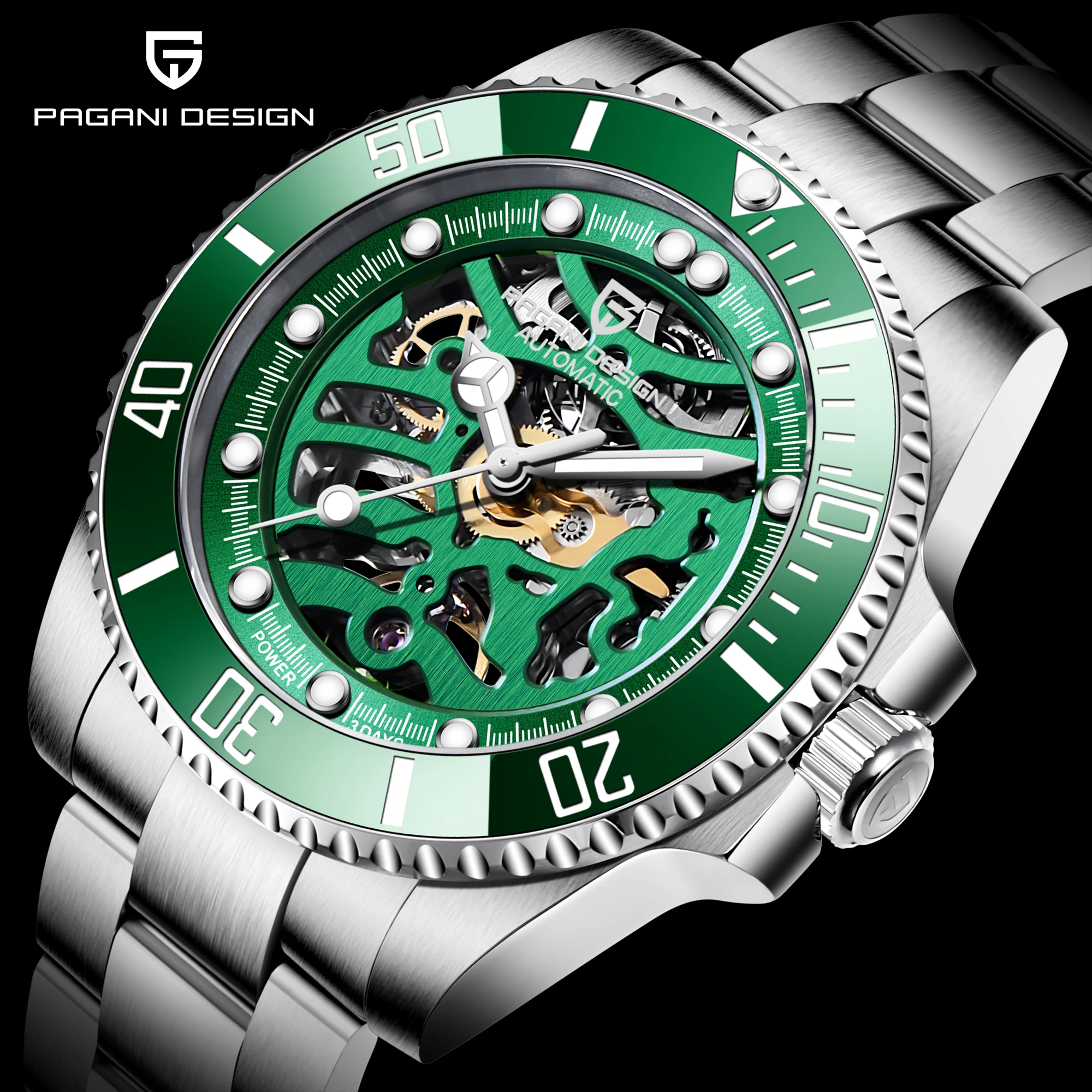 

PAGANI DESIGN 1659 Men Watch Sapphire Glas Stainless Steel Waterproof Mechanical Watch Luxury Automatic Watch Relogio Masculino