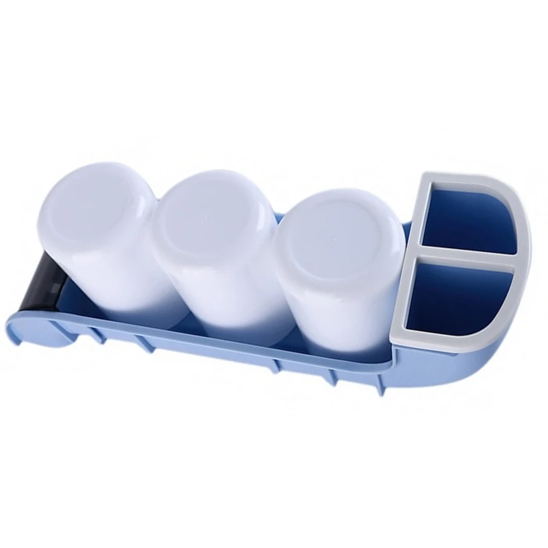 

Toilet Toothbrush Rack, Mouthwash Cup Holder, Wall-Mounted, Punch-Free Toothbrush Holder Wash Set