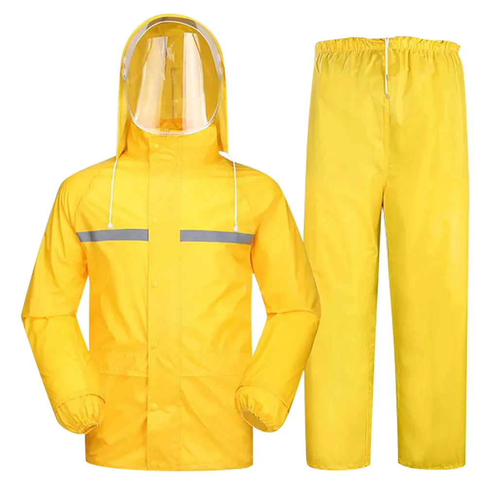 

Unisex Protective Suit Isolation Clothing Raincoat And Rain Trousers with Cap Anti-Splash Face Mask Full Body Coveralls A50