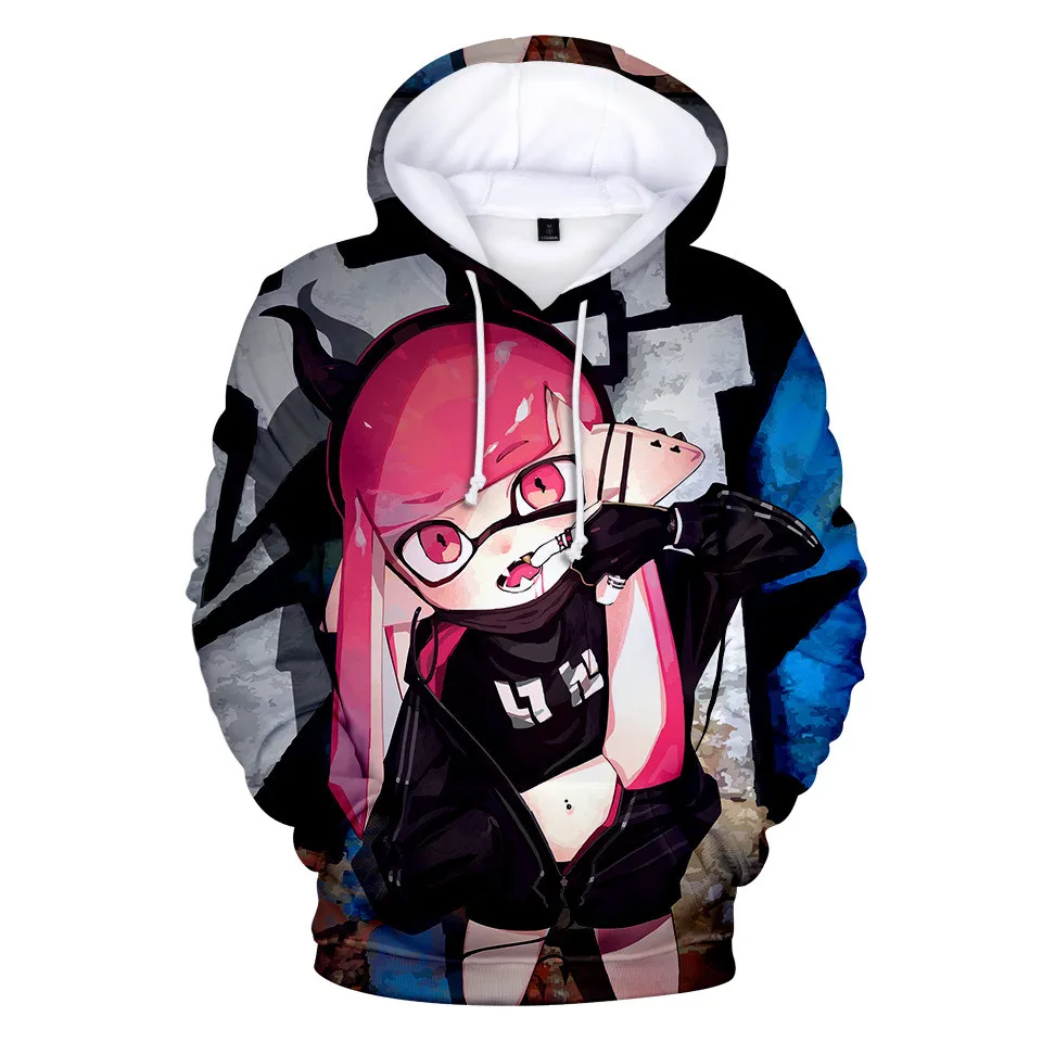 

Autumn Winter Cute Boy/girl Hoodies cosplay Splatoon Hoodie Sweatshirt Men/women Long Sleeve Pullovers Splatoon Clothing