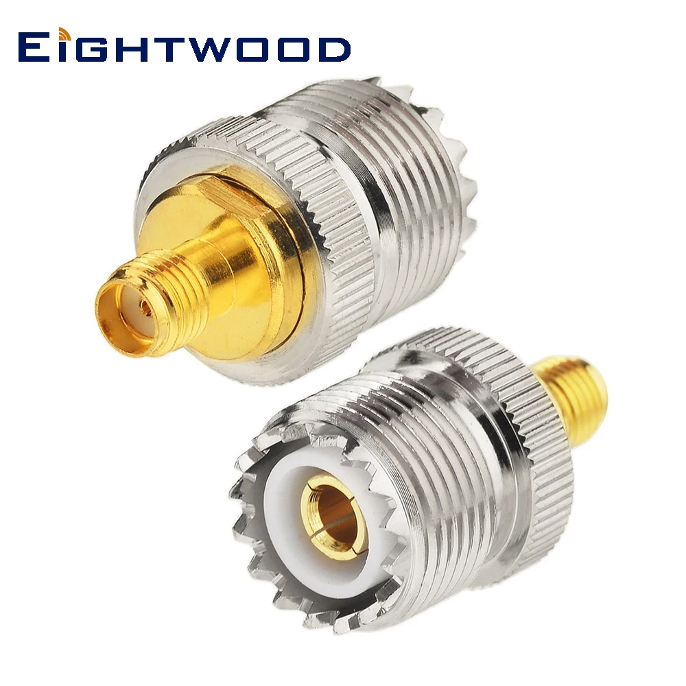 

Eightwood 2PCS SMA to UHF RF Coaxial Adapter SMA Jack Female to UHF SO-239 Jack Female Coaxial Connector for Baofeng UV-5R Radio
