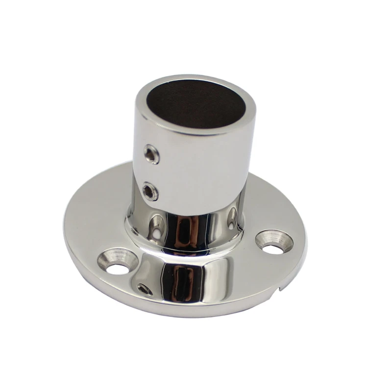 

1Pcs Stainless Steel Marine Grade Casting Boat Hand Railing Fittings 7/8 Inch Round Base 90 Degree Tube Base