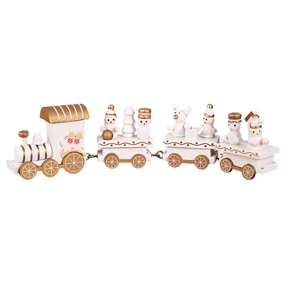 Style 2 White Рождественский поезд из окрашенного дерева, детские игрушки, подарок на год, Рождественское украшение для дома, в помещении, navidad, деревянный поезд, Декор - Цвет: Style 2 White