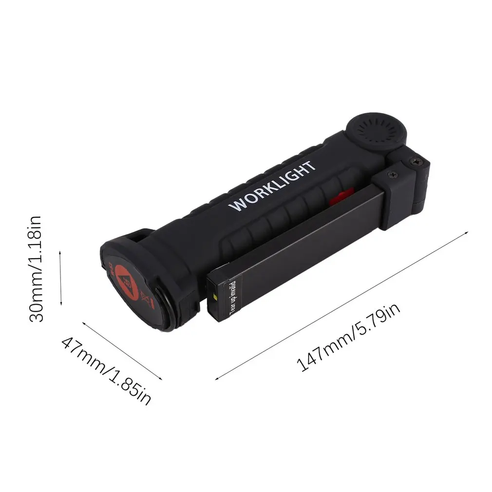 

Folding COB LED Work Light Portable Spotlight with Magnetic Base Clip USB Charging Repair Torch Movable Work Light Flashlight