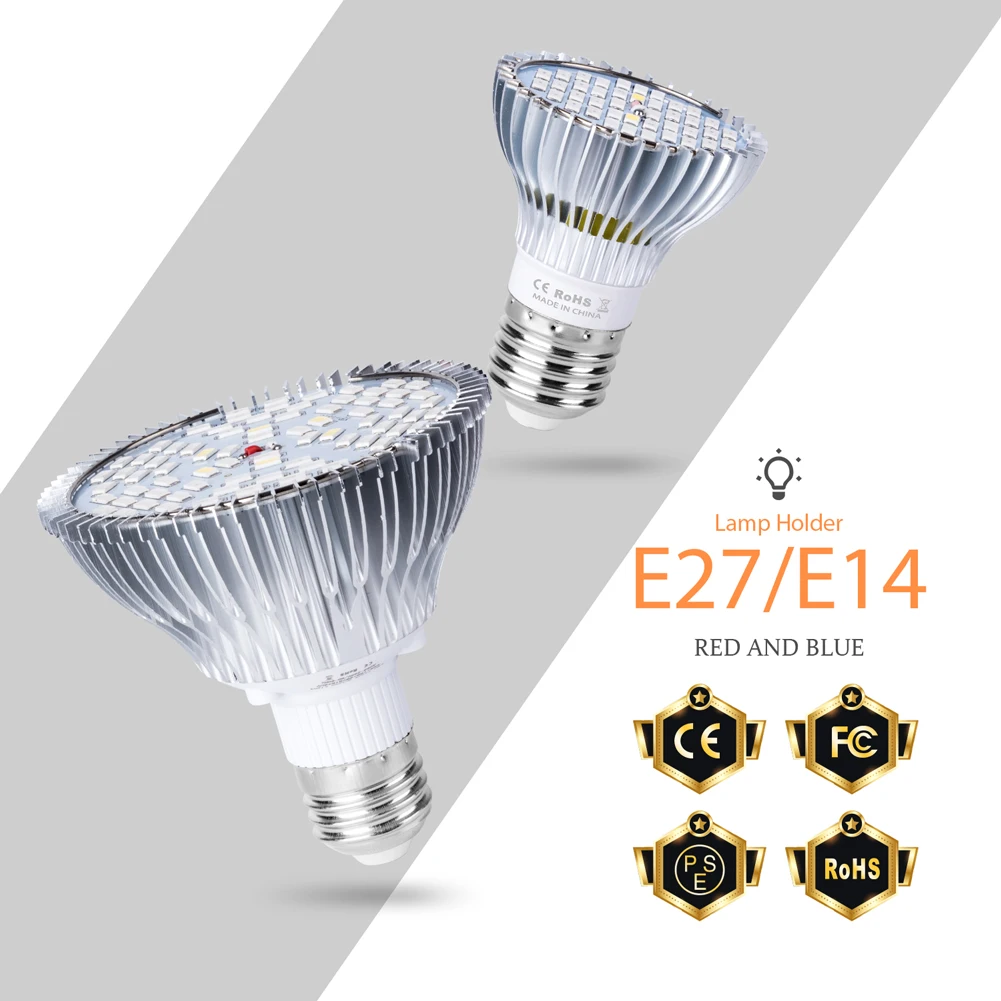 

Full Spectrum LED Indoor Grow Light E27 Phyto Lamp 220V Plant Light Bulb 110V UV Lamp 5730 LED Hydroponics Phytolamp 30W 50W 80W