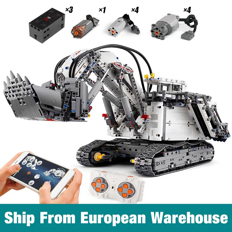 

Автомобильная игрушка MOULD KING, совместимая с MOC-1874 Terex RH400, Майнинг, экскаватор, приложение «моторный кран», детские игрушки, подарки