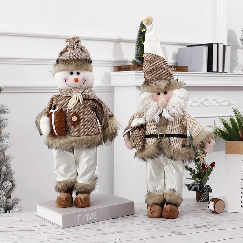 

Рождественские куклы, деревенский стиль, украшение для елки, снеговик, Санта-Клаус, стоячая кукла, украшение на Рождество, Новый год 2022