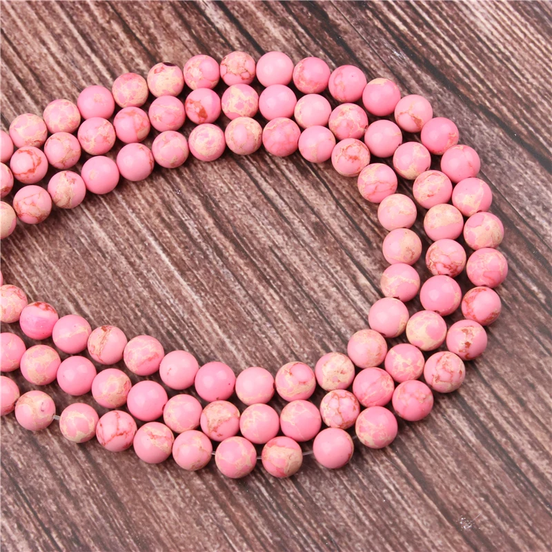 

Natural Emperor Fan Stone Beads Round Beads Loose Beads For Making Jewelry DIY Bracelet Necklace 4/6/8/10/12 / MM