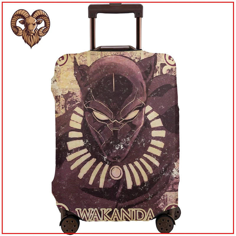 Почтовый штамп издалека Черная пантера Дорожный чемодан протектор Забавный DIY