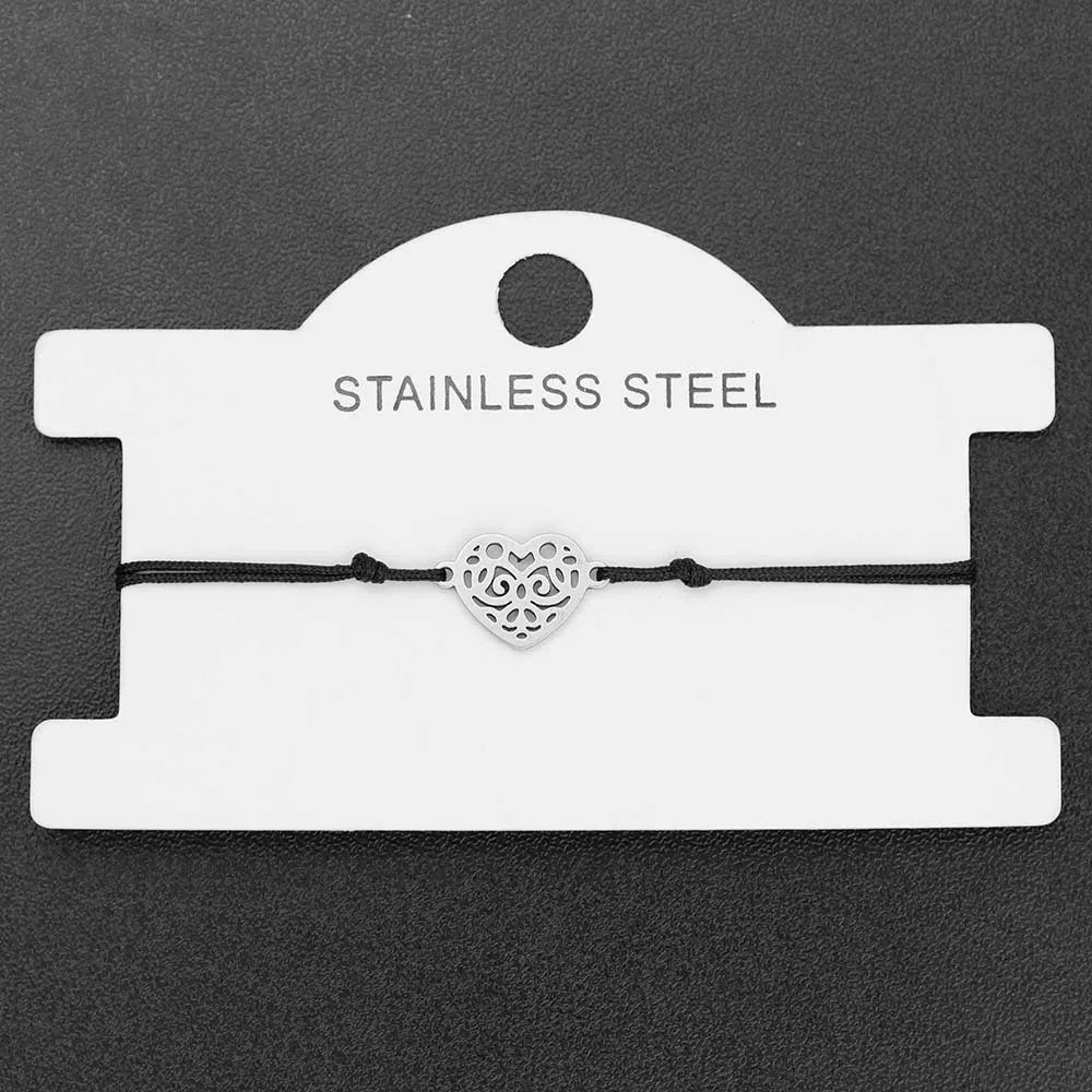 Невыцветающий мини-браслет из нержавеющей стали ручной работы черные красная