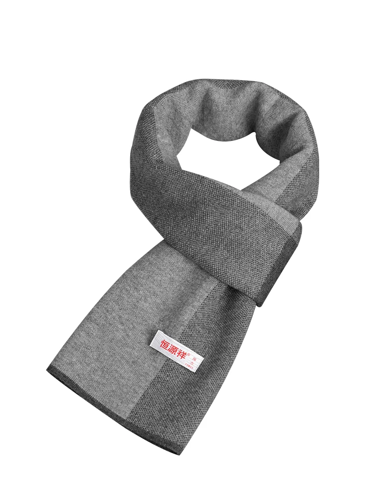 Scarf Men s Winter Men s Plaid Pure Wool Autumn and Winter Korean Style All-Matching Warm Thick Scarf Birthday Gift