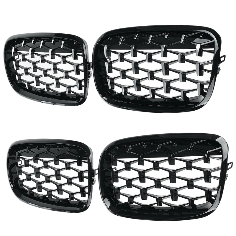 

Car Diamond Grills Front Kidney Grill Chrome Mesh Grille Car Accessories for BMW E70 E71 E72 X5 X6 2007-2013