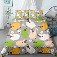 cartoon animals bedding set colorful lovely kawaii bed quilt cover 3d print home textile duvet cover for bedroom bedspread