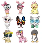 Милый Кот Единорог патч утюг на горный хрусталь заплатки в виде животных для одежды наклейка на одежда для малышей футболка с теплопередачей DIY виниловые аппликации