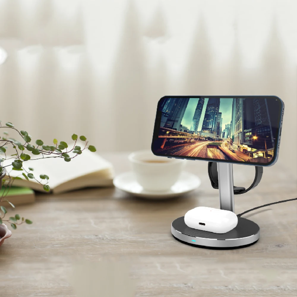 

Bonola Magnetic Wireless Charger Stand 3 in 1 for MagSafe iPhone 12 Pro Max/Mini/Airpods Pro/Apple Watch Dock Station Charging