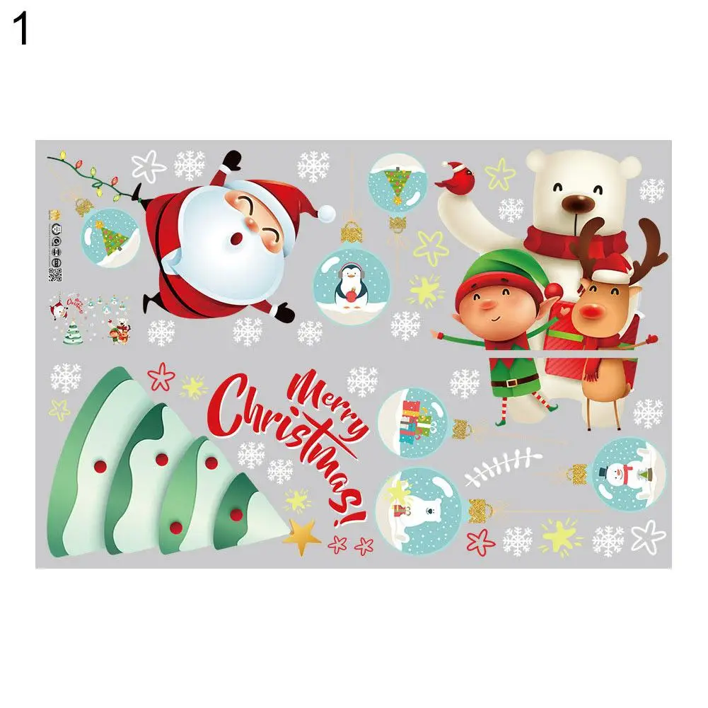 

Cute Christmas Tree Santa Snowflake Elk Window Sticker Decal Xmas Party Decor