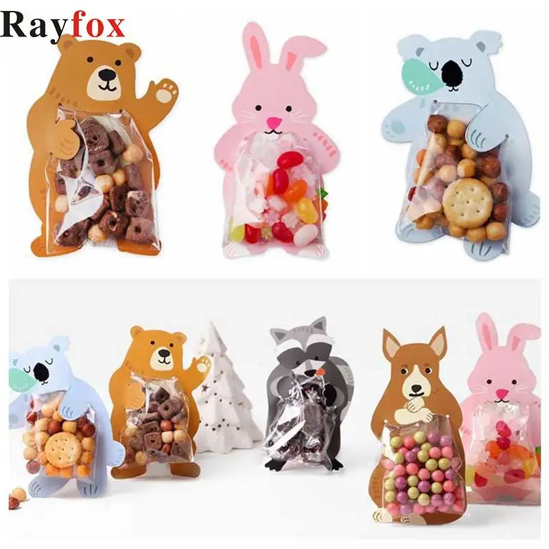 10 шт./упак. подарочные пакеты с милыми животными мишками Кроликом коалой и