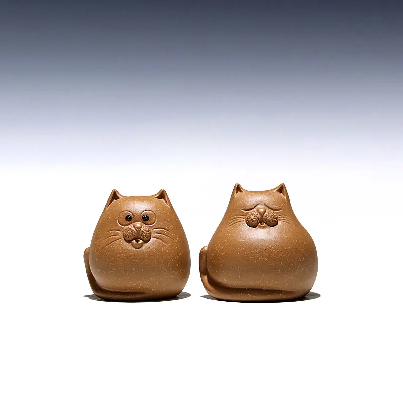 

pot 】 yixing pet furnishing articles undressed ore violet arenaceous accessories tea to all hand period of mud of cat