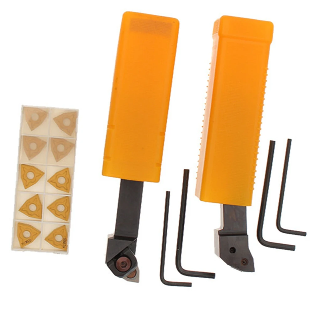 

2xCNC Metal Lathe Turning Tools Holder Bit Set With Carbide Inserts Woodwork