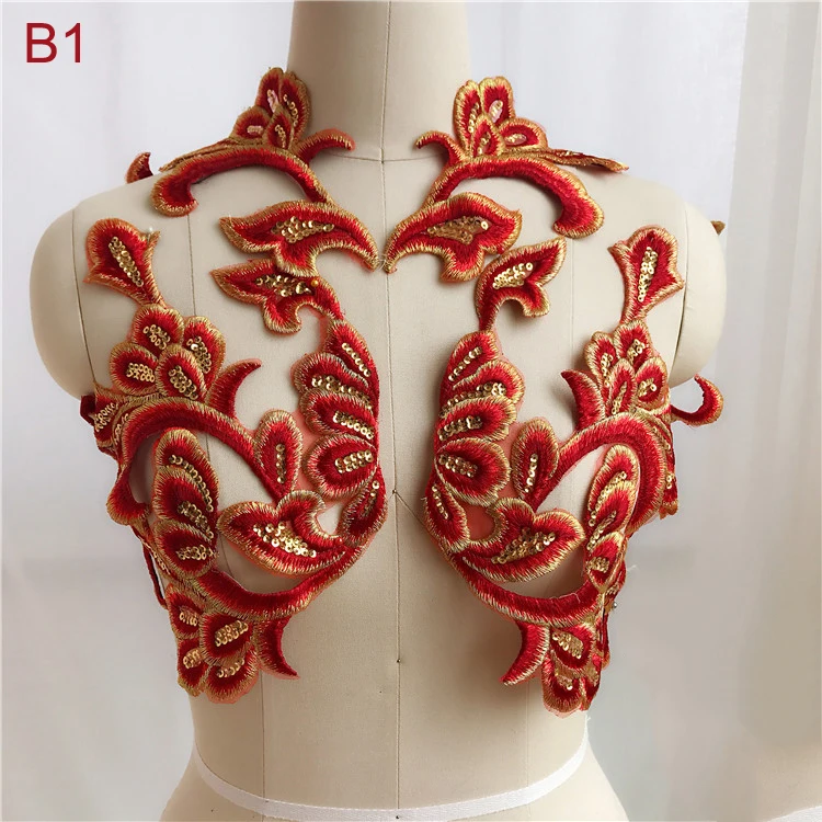 4 шт./лот зеленые вышитые кружевные нашивки Ремесло Материал Аппликация DIY шитье