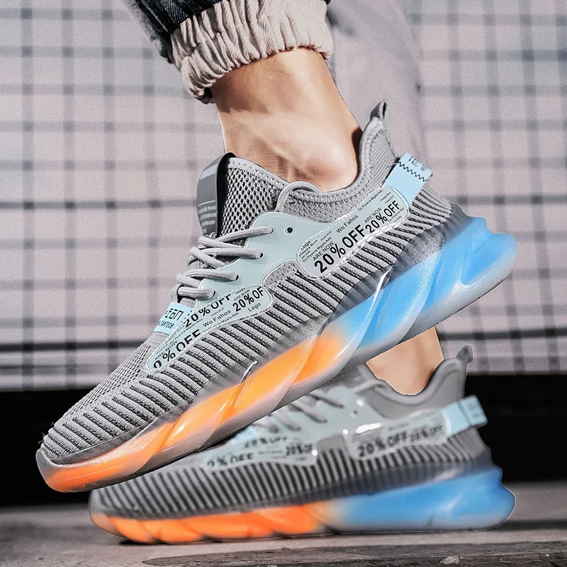 

Men casual shoes luminous Outdoor running shoes popcorn coconut shoes transparent bottom sports shoes men Sneakers Travel shoes