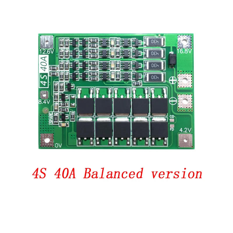 Защитная плата 3S/4S 40A/60A 18650 BMS для зарядки литий-ионных батарей двигателя