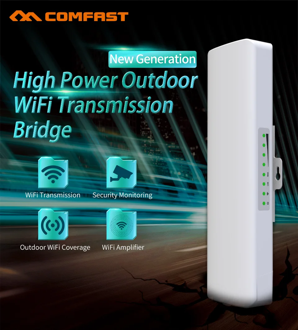 Comfast 2-5 км 2 4 ГГц и 5 8 150 ~ 300 Мбит/с открытый беспроводной мост CPE маршрутизатор