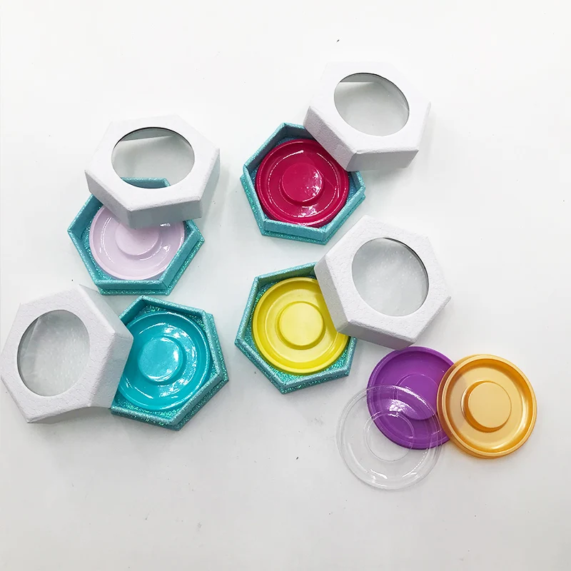 

Wholesale empty hexagon box for 15mm-25mm mink lashes customized logo packaging with tray