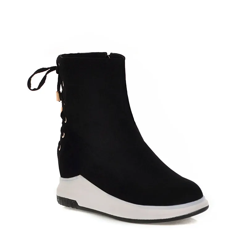 Ботинки YMECHIC повседневные на платформе красные черные желтые с перекрестной