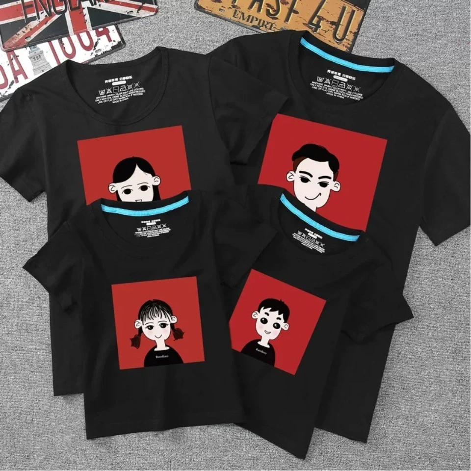 

Family Matching Clothes Mommy and Me Clothes Short-Sleeved T-shirt Mother And Daughter Father Son Matching Family Outfits Look