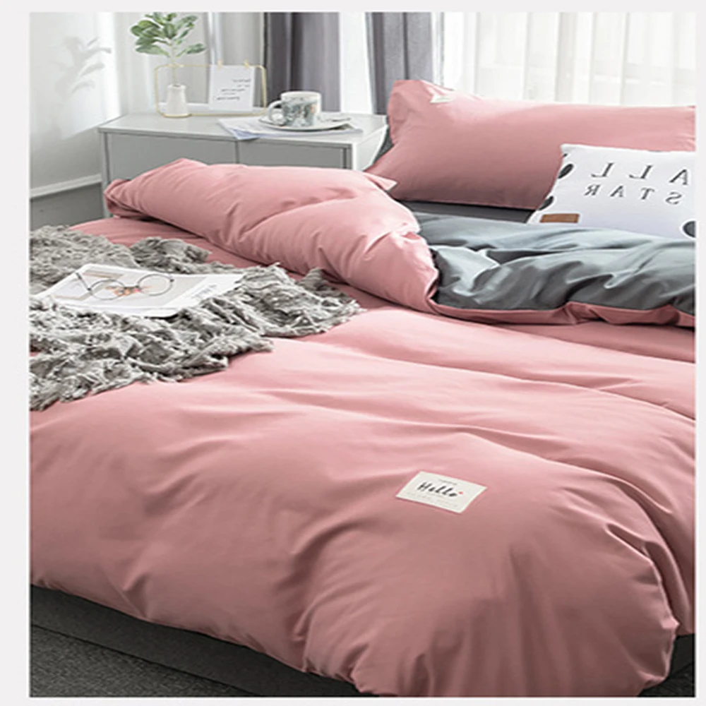 Home Textile 4pcs Bedding Set With Double Sided Cotton Quilt Cover 1pc Pillowcase 2pcs | Дом и сад