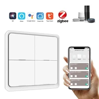 wireless 4 gang scene switch push button controller battery powered automation smart home switch panel home improvement