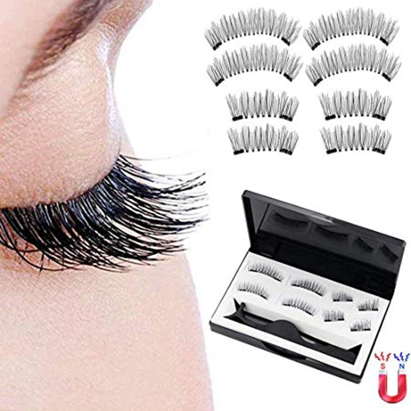 Магнитные ресницы-3D накладные ресницы многоразовые Ресницы 8 шт. (черные) |