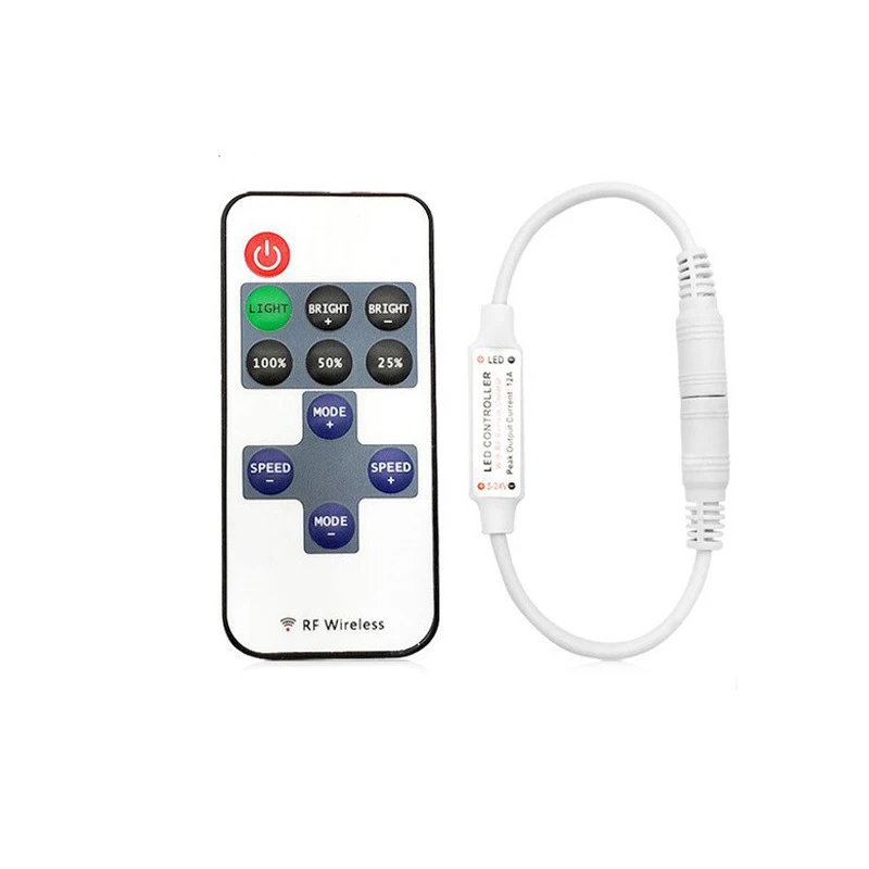 

10PCS DC5-24V LED Strip Single Color Controller 11keys RF Remote Controller Wireless Dimmer for 3528 2835 5050 LED Tape Strip