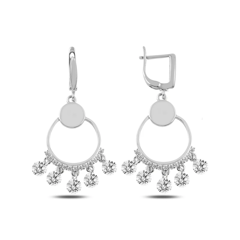 

Silverlina Silver Zircon Stone Dangle Earrings